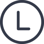 A Circle with capital letter L in black font indicating size Large